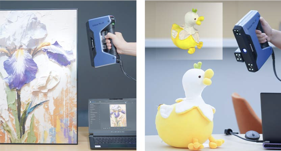 3D сканер Einscan Pro 2X V2 в настольном режиме один скан производит менее чем за 1 секунду